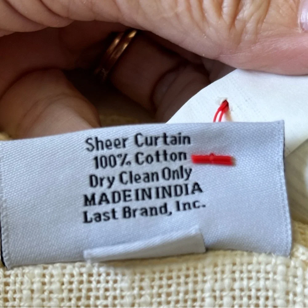 Quince Cream Linen-Look Sheer Curtains